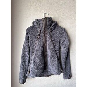 KUHL Sherpa Fleece Hooded Flight Jacket Women’s Small Full Zip Pockets Brown